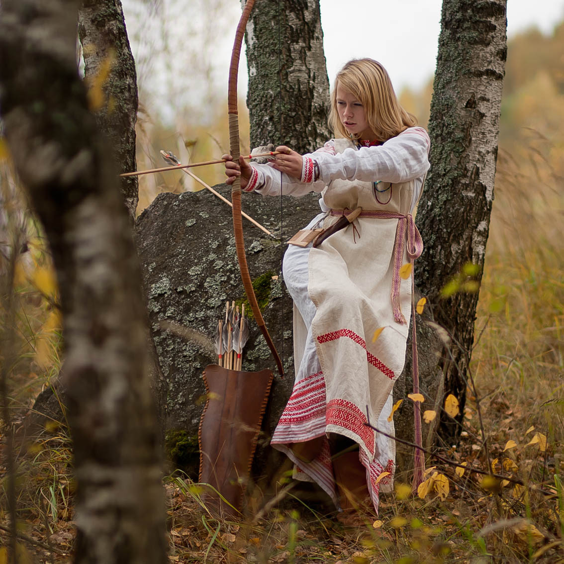Sexy photo Girls in Slavic costumes in Praia